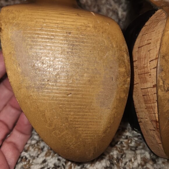 GUESS BRAND Black Patent Leather Peep Toe Stiletto Ankle Strap  sz 8.5 - Picture 8 of 13